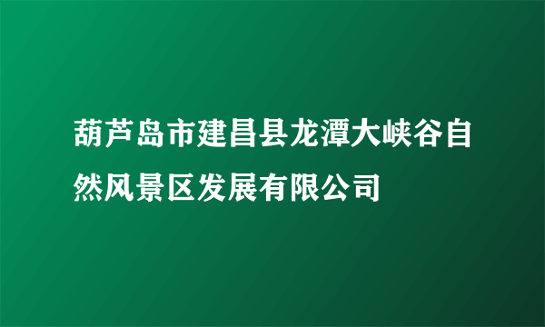 葫芦岛市建昌县龙潭大峡谷自然风景区发展有限公司