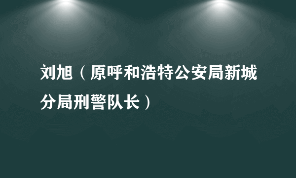 刘旭（原呼和浩特公安局新城分局刑警队长）