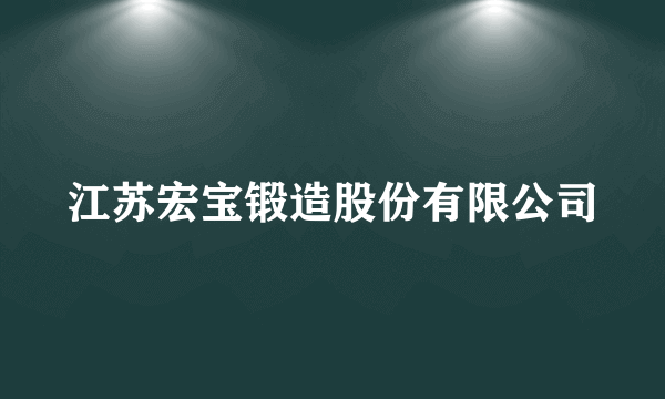 江苏宏宝锻造股份有限公司