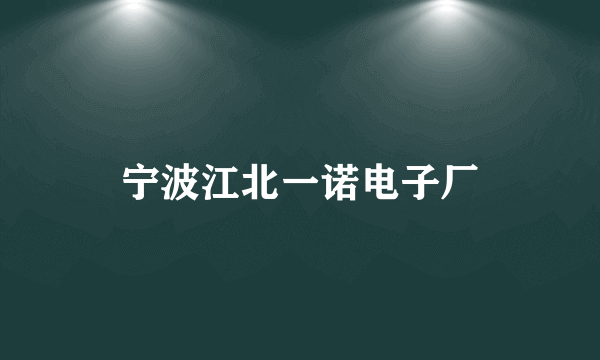 宁波江北一诺电子厂