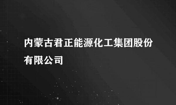 内蒙古君正能源化工集团股份有限公司