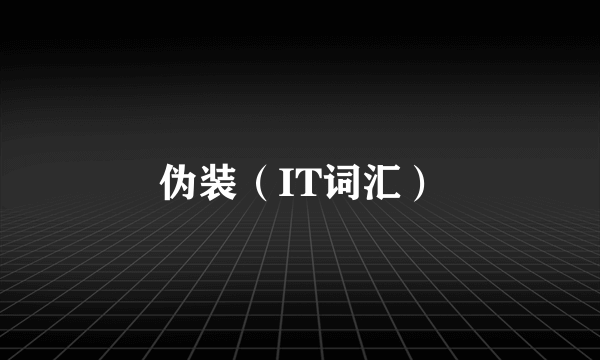 伪装（IT词汇）