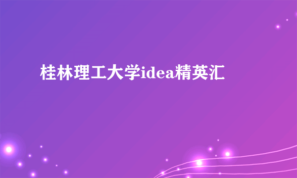 桂林理工大学idea精英汇