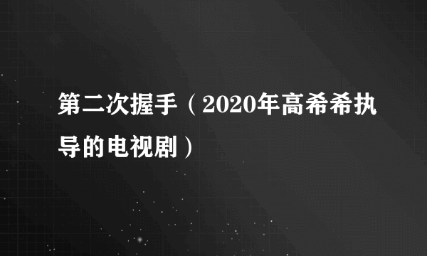 第二次握手（2020年高希希执导的电视剧）