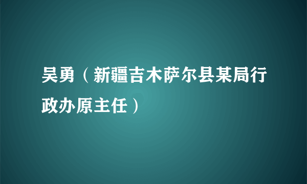 吴勇（新疆吉木萨尔县某局行政办原主任）