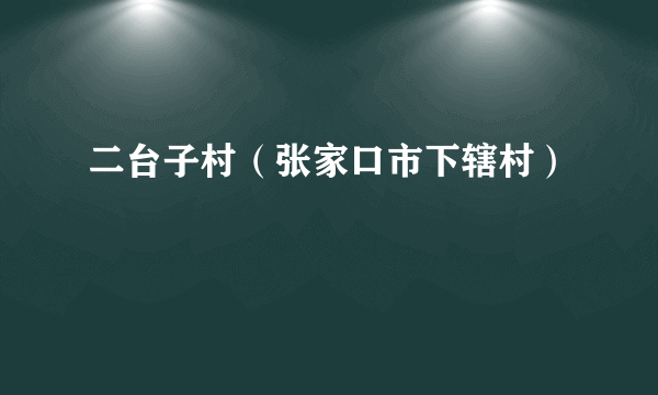 二台子村（张家口市下辖村）