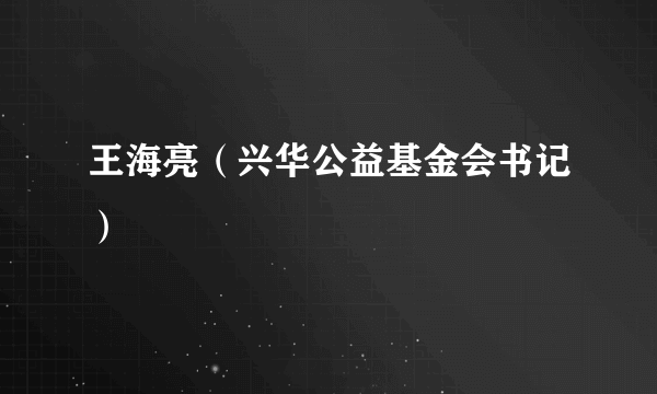 王海亮（兴华公益基金会书记）