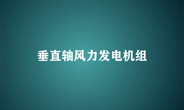 垂直轴风力发电机组