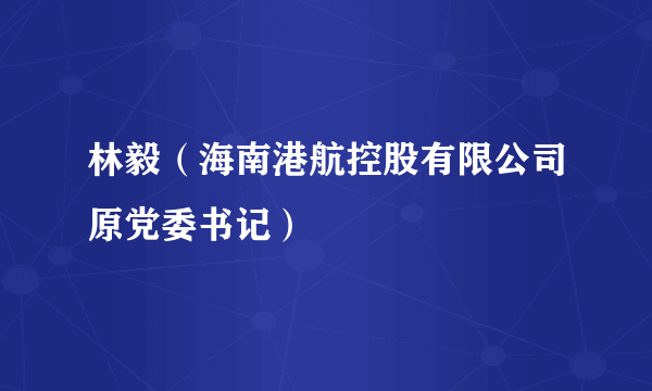 林毅（海南港航控股有限公司原党委书记）