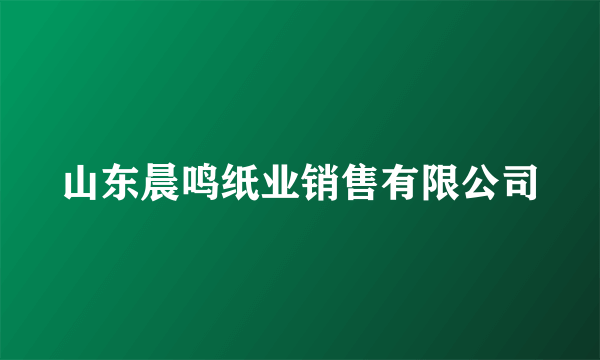 山东晨鸣纸业销售有限公司