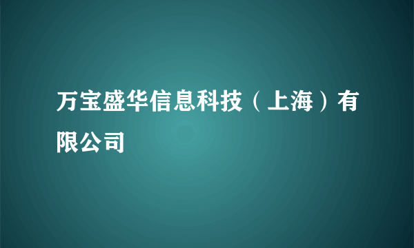 万宝盛华信息科技（上海）有限公司