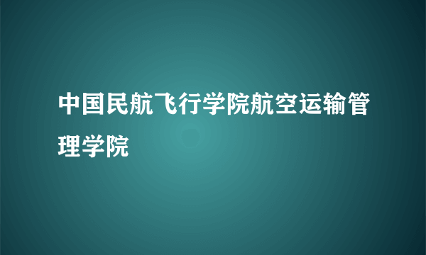 中国民航飞行学院航空运输管理学院