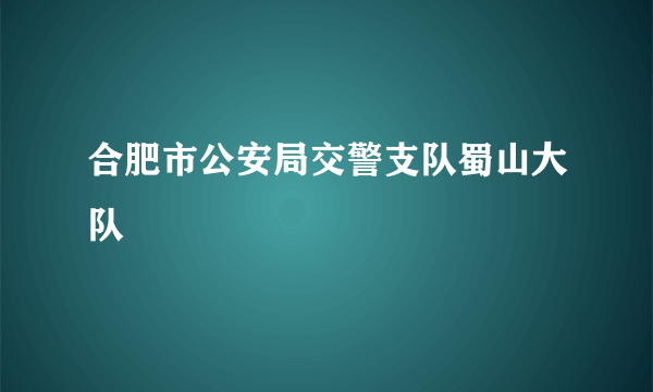 合肥市公安局交警支队蜀山大队