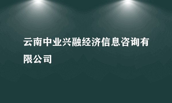 云南中业兴融经济信息咨询有限公司