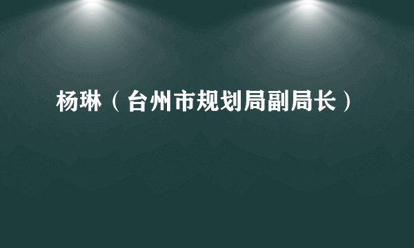 杨琳（台州市规划局副局长）