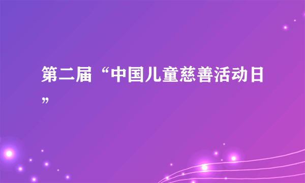 第二届“中国儿童慈善活动日”