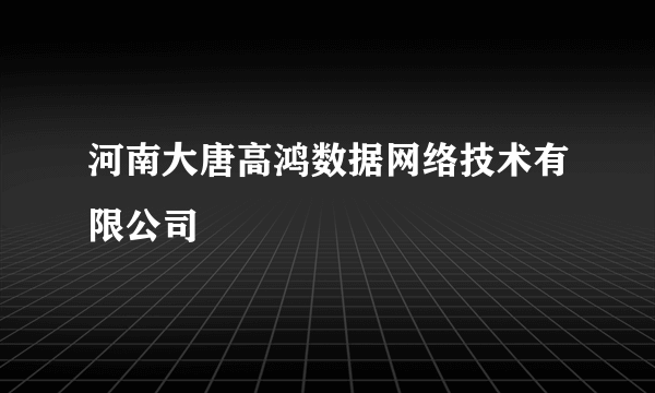 河南大唐高鸿数据网络技术有限公司