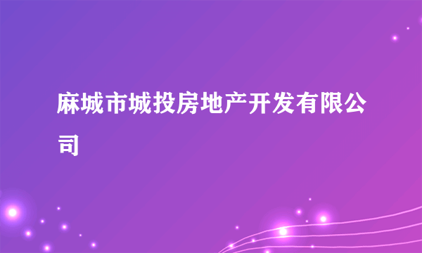 麻城市城投房地产开发有限公司