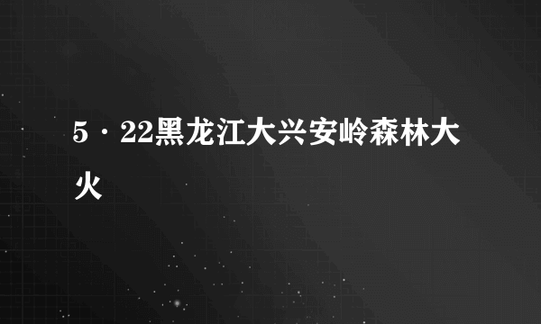 5·22黑龙江大兴安岭森林大火