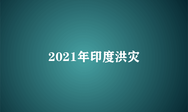 2021年印度洪灾