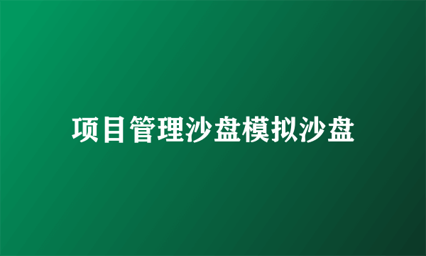 项目管理沙盘模拟沙盘