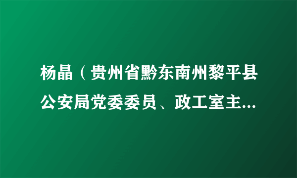 杨晶（贵州省黔东南州黎平县公安局党委委员、政工室主任、一级警长）