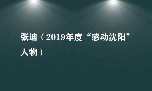 张迪（2019年度“感动沈阳”人物）