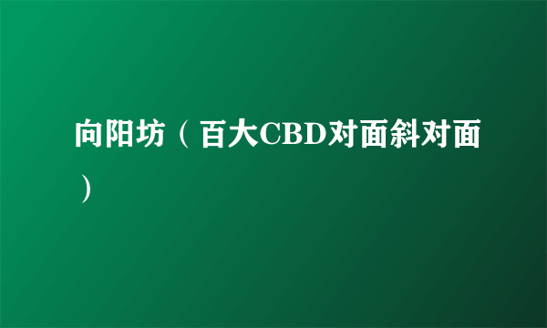 向阳坊（百大CBD对面斜对面）