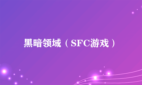 黑暗领域（SFC游戏）