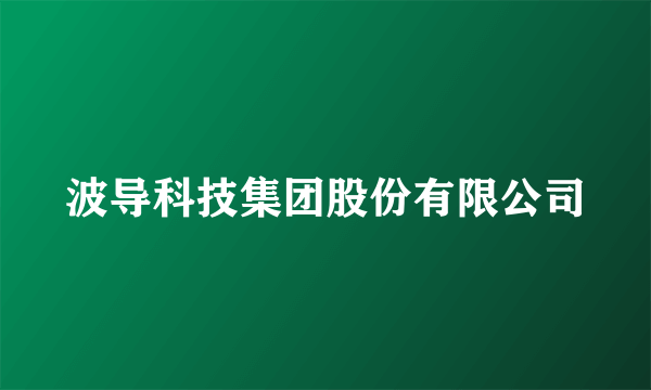 波导科技集团股份有限公司