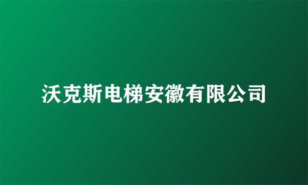 沃克斯电梯安徽有限公司