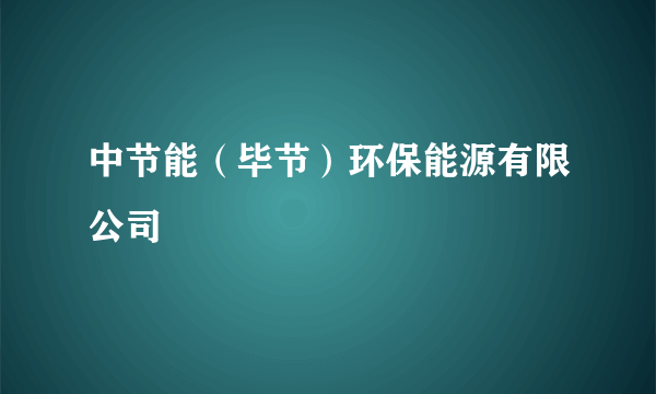 中节能（毕节）环保能源有限公司