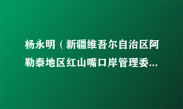 杨永明（新疆维吾尔自治区阿勒泰地区红山嘴口岸管理委员会主任）