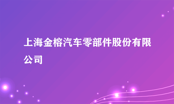 上海金榕汽车零部件股份有限公司