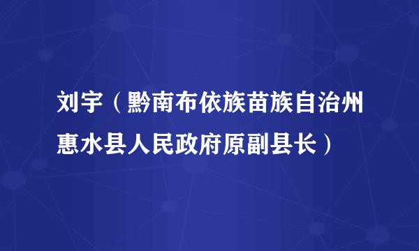 刘宇（黔南布依族苗族自治州惠水县人民政府原副县长）