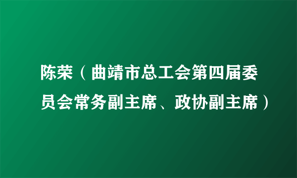 陈荣（曲靖市总工会第四届委员会常务副主席、政协副主席）