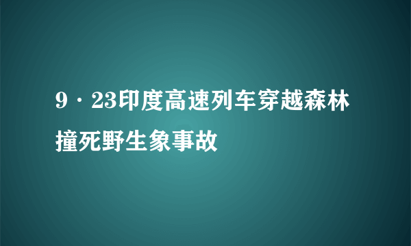 9·23印度高速列车穿越森林撞死野生象事故