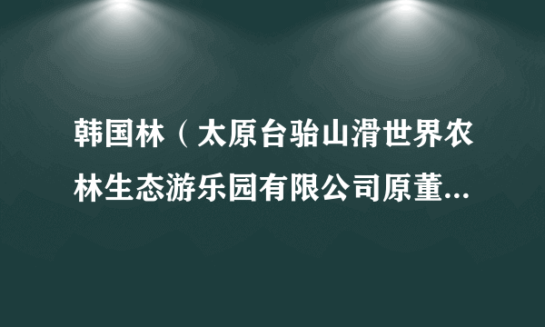 韩国林（太原台骀山滑世界农林生态游乐园有限公司原董事长兼总经理）