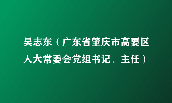 吴志东（广东省肇庆市高要区人大常委会党组书记、主任）