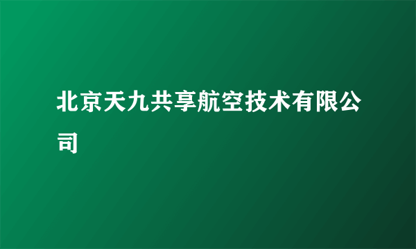 北京天九共享航空技术有限公司