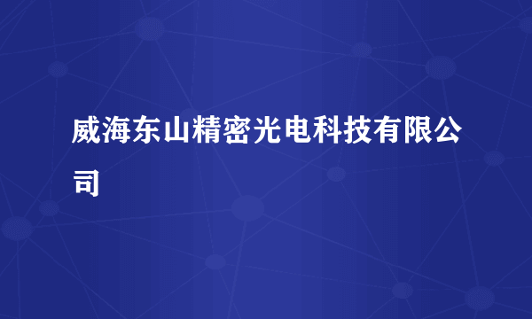 威海东山精密光电科技有限公司