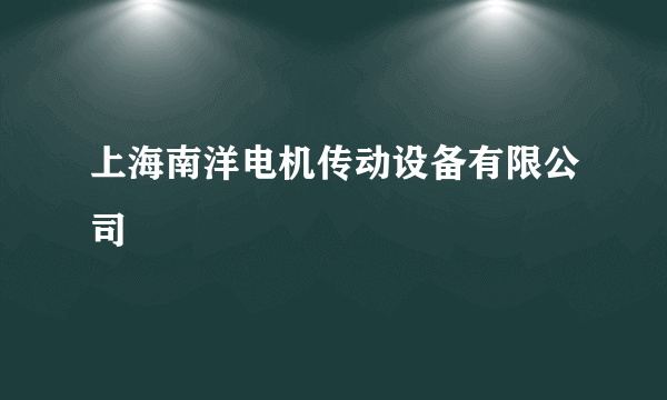 上海南洋电机传动设备有限公司