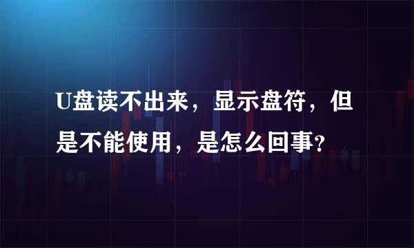 U盘读不出来，显示盘符，但是不能使用，是怎么回事？