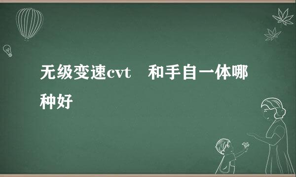 无级变速cvt 和手自一体哪种好