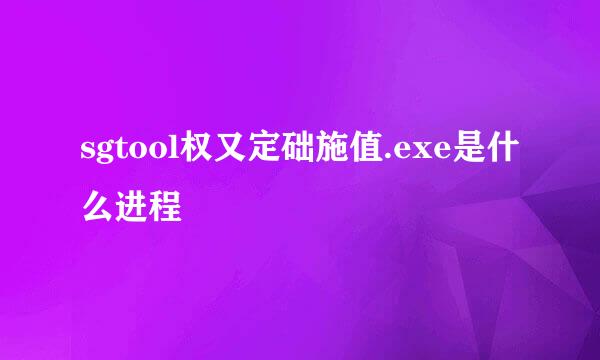 sgtool权又定础施值.exe是什么进程