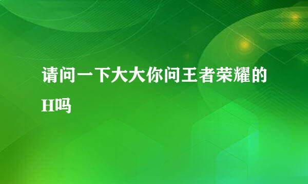 请问一下大大你问王者荣耀的H吗