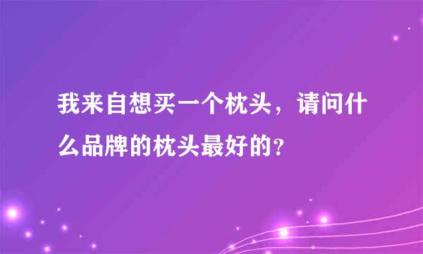 我来自想买一个枕头，请问什么品牌的枕头最好的？