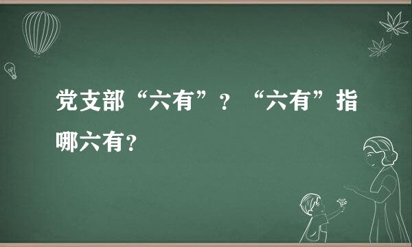 党支部“六有”？“六有”指哪六有？