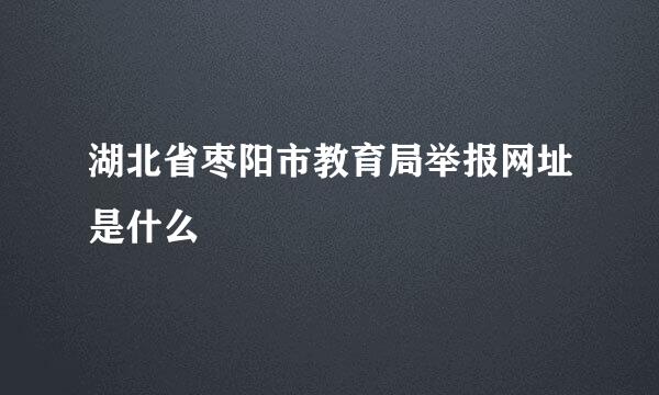 湖北省枣阳市教育局举报网址是什么