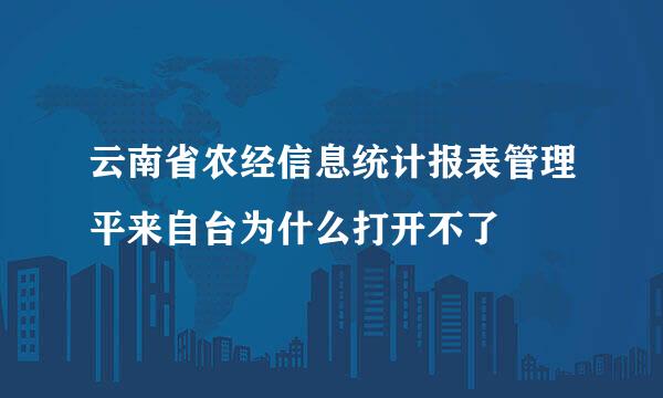 云南省农经信息统计报表管理平来自台为什么打开不了